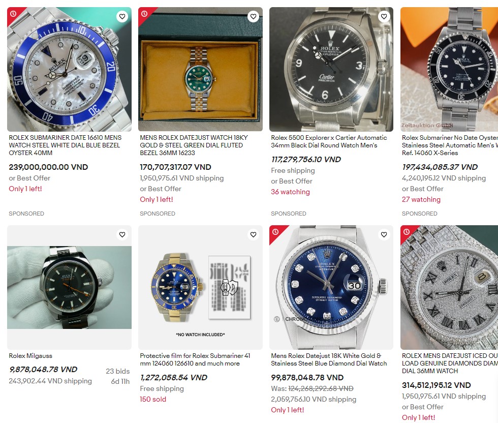 Kinh nghiệm chọn mua đồng hồ trên eBay.com